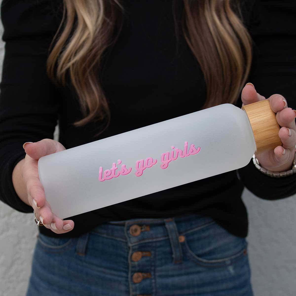 Tumbler for sale that reads "let's go girls"